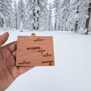 Ornament - CUSTOM - Wyoming State with Cities