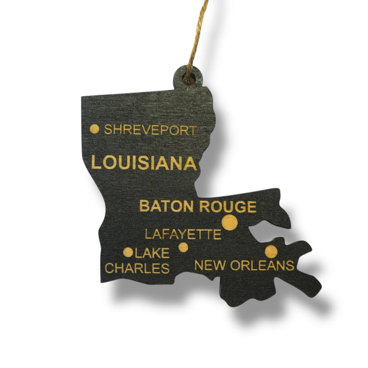 Ornament - CUSTOM - Louisiana State with Cities