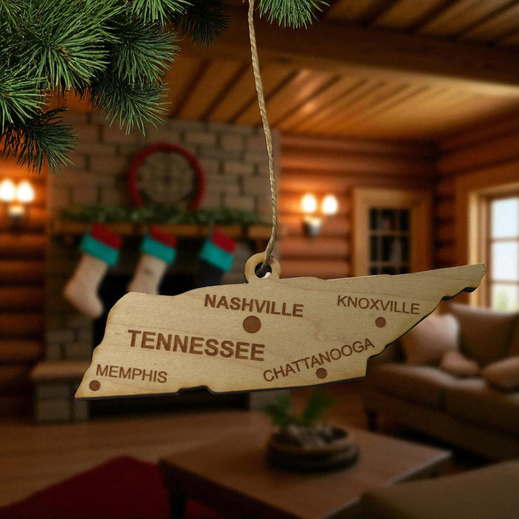 Ornament - CUSTOM - Tennessee State with Cities