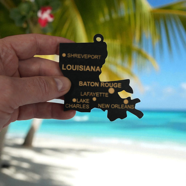 Ornament - CUSTOM - Louisiana State with Cities