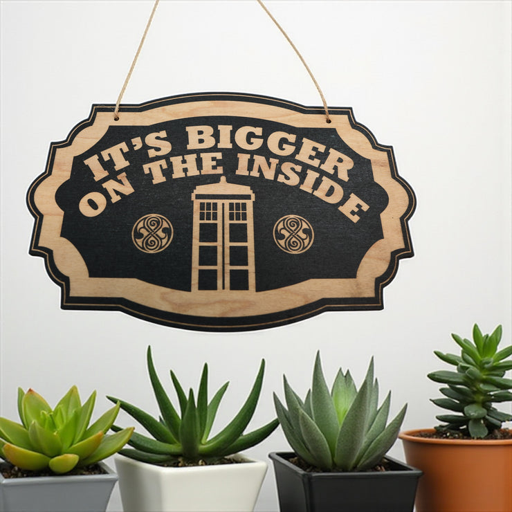 It's Bigger on the Inside - Black Door Sign