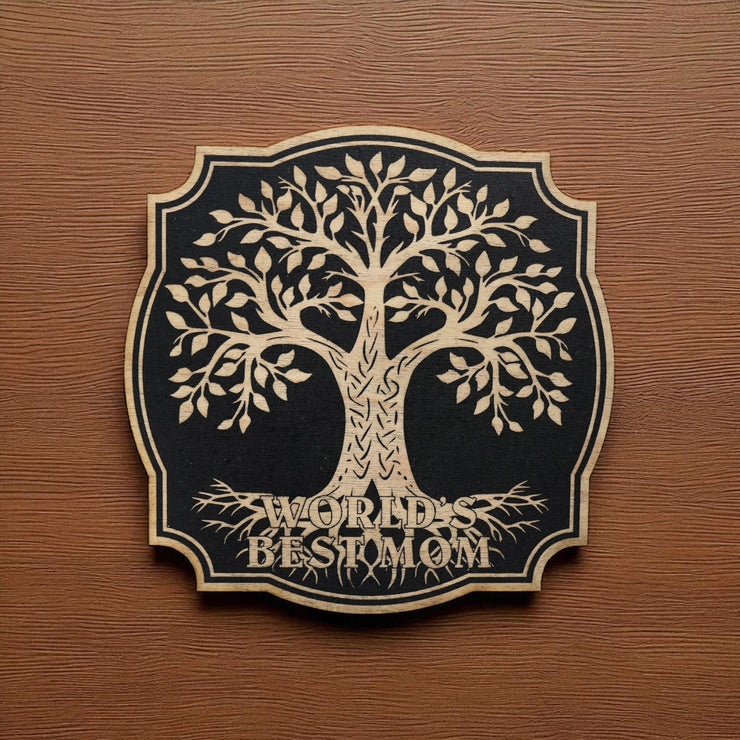 Sign - Black - Worlds best mom celtic tree of life