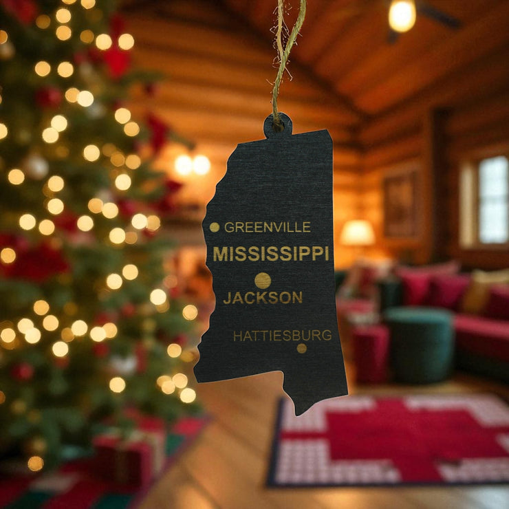 Ornament - CUSTOM - Mississippi State with Cities