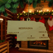 Ornament - CUSTOM - Nebraska State with Cities