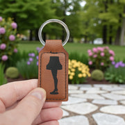 Keychain - Rectangle - Leg Lamp - Leather
