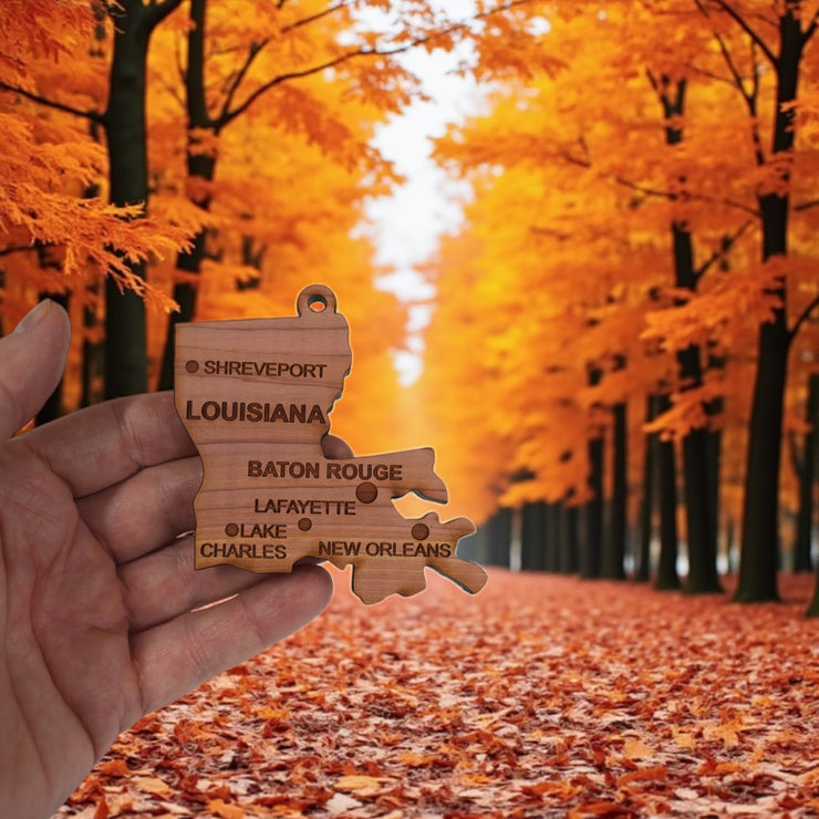 Ornament - CUSTOM - Louisiana State with Cities