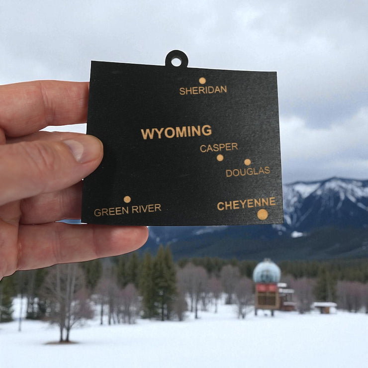 Ornament - CUSTOM - Wyoming State with Cities