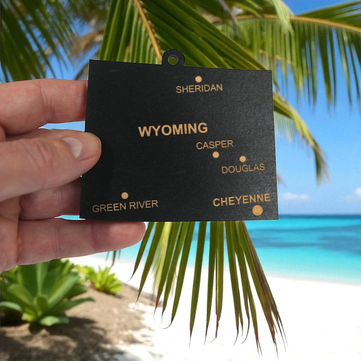 Ornament - CUSTOM - Wyoming State with Cities