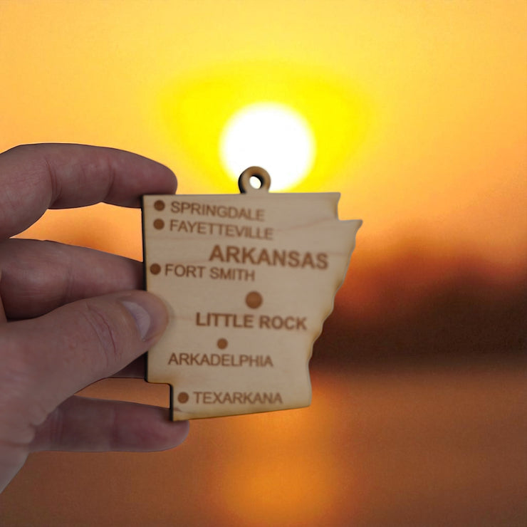 Ornament - CUSTOM - Arkansas State with Cities