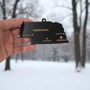 Ornament - CUSTOM - Nebraska State with Cities