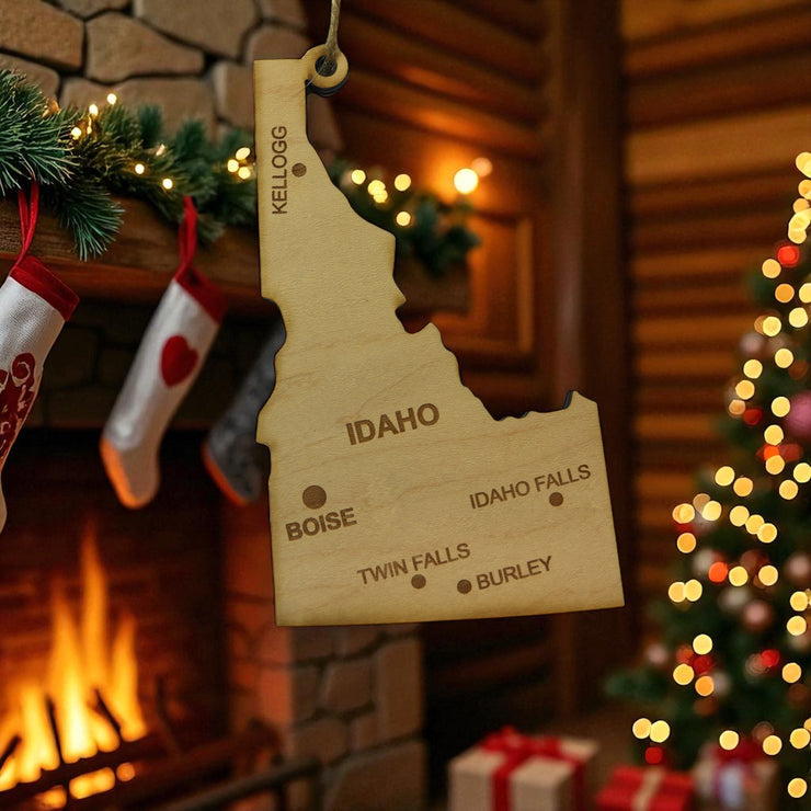 Ornament - CUSTOM - Idaho State with Cities