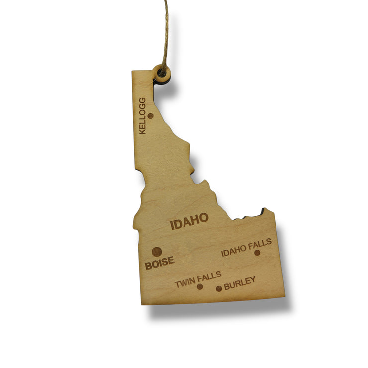 Ornament - CUSTOM - Idaho State with Cities