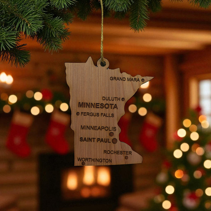 Ornament - CUSTOM - Minnesota State with Cities