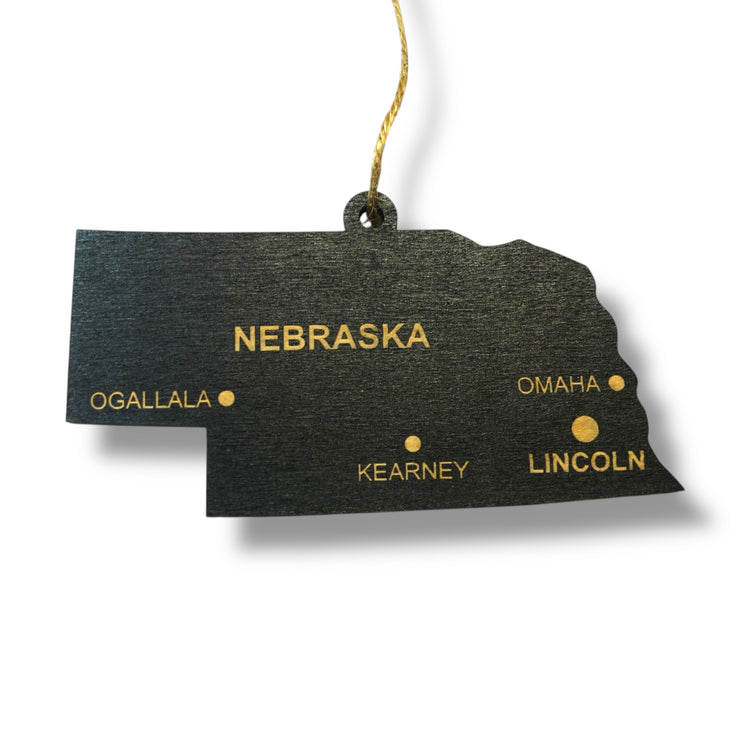 Ornament - CUSTOM - Nebraska State with Cities