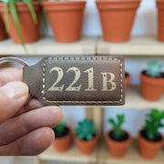 Keychain - Rectangle - 221b - Leather