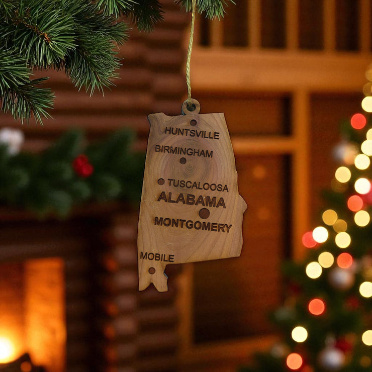 Ornament - CUSTOM - Alabama State with Cities