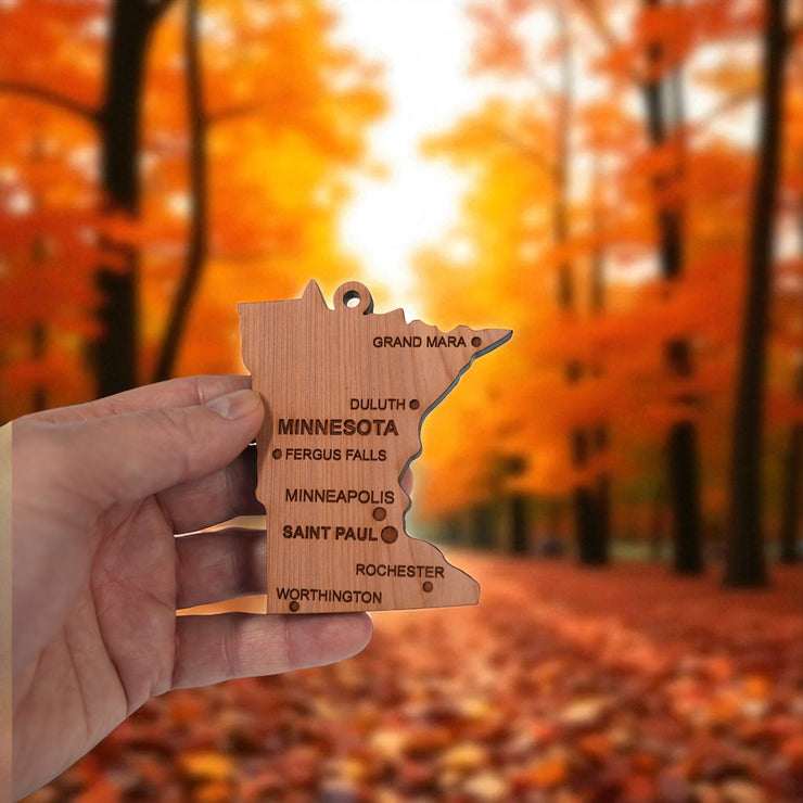 Ornament - CUSTOM - Minnesota State with Cities