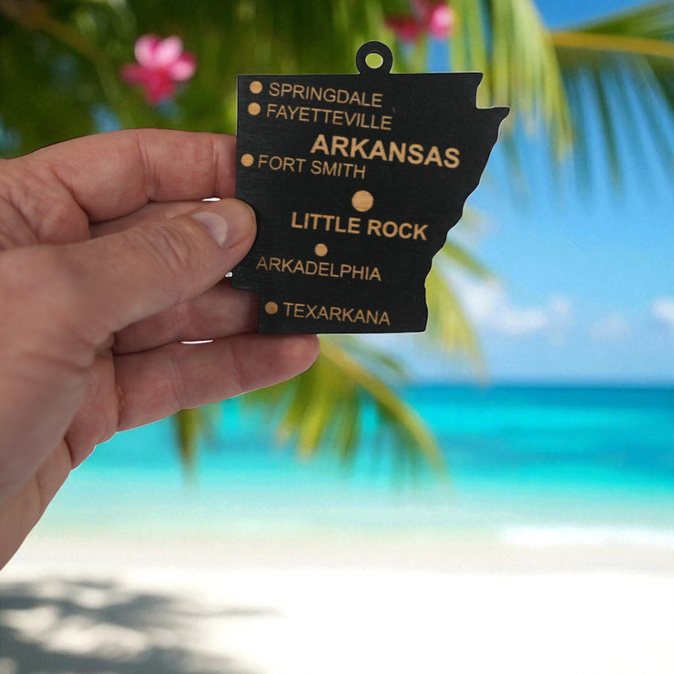 Ornament - CUSTOM - Arkansas State with Cities