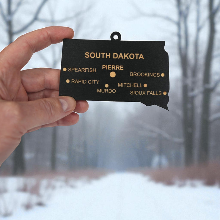 Ornament - CUSTOM - South Dakota State with Cities