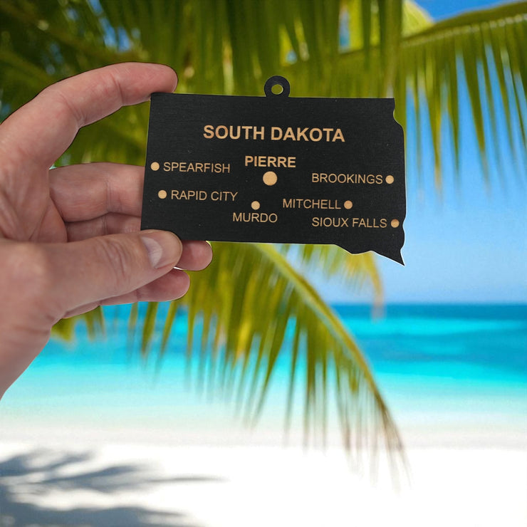 Ornament - CUSTOM - South Dakota State with Cities