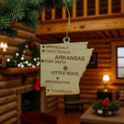Ornament - CUSTOM - Arkansas State with Cities