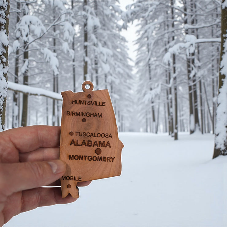 Ornament - CUSTOM - Alabama State with Cities