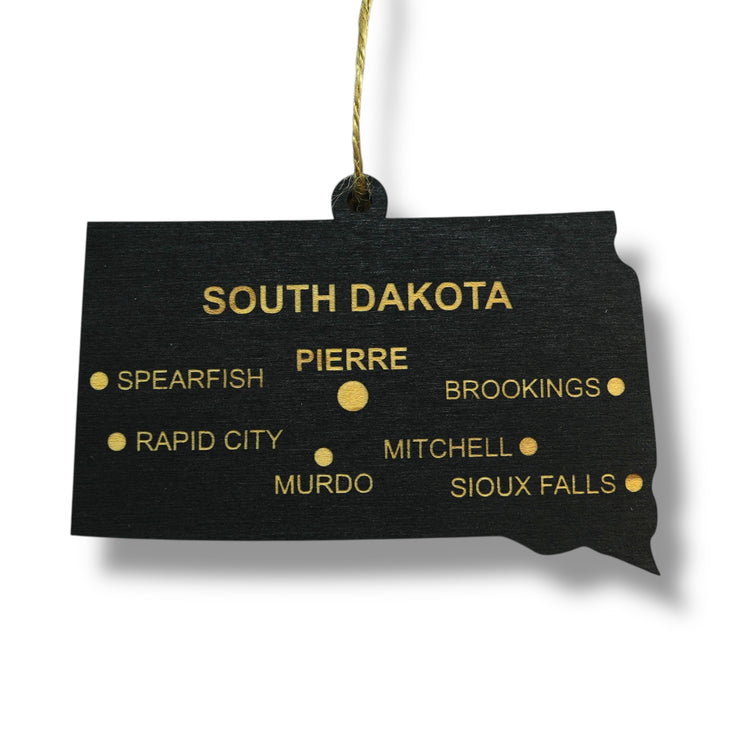 Ornament - CUSTOM - South Dakota State with Cities