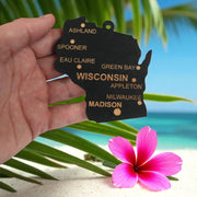 Ornament - CUSTOM - Wisconsin State with Cities