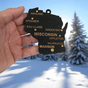 Ornament - CUSTOM - Wisconsin State with Cities