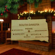 Ornament - CUSTOM - South Dakota State with Cities