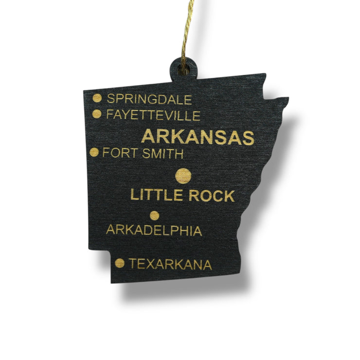 Ornament - CUSTOM - Arkansas State with Cities