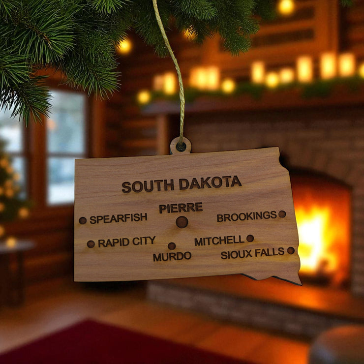 Ornament - CUSTOM - South Dakota State with Cities