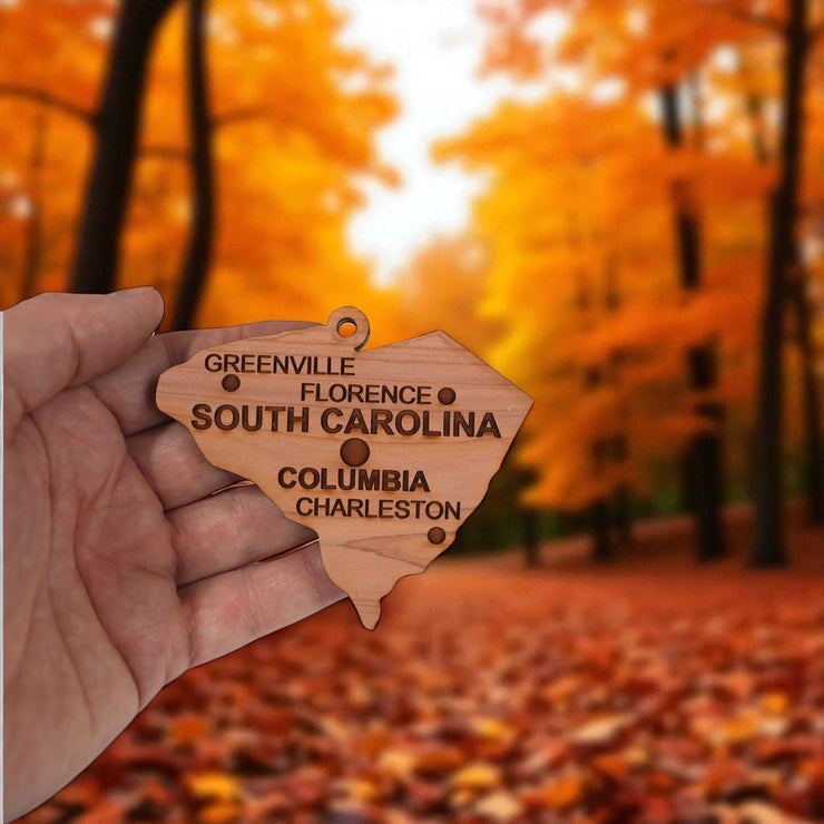 Ornament - CUSTOM - South Carolina State with Cities
