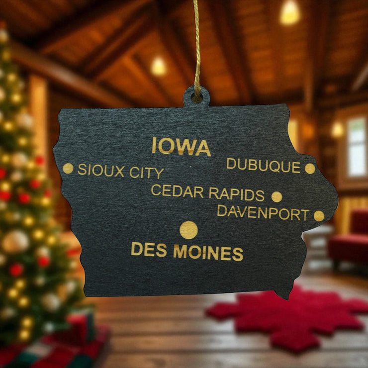 Ornament - CUSTOM - Iowa State with Cities