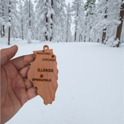 Ornament - CUSTOM - Illinois State with Cities