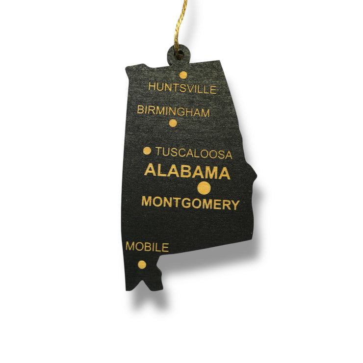 Ornament - CUSTOM - Alabama State with Cities