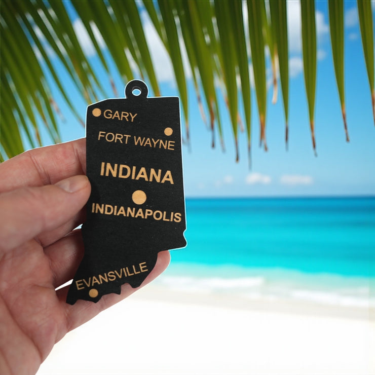 Ornament - CUSTOM - Indiana State with Cities