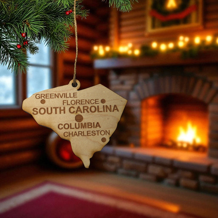 Ornament - CUSTOM - South Carolina State with Cities