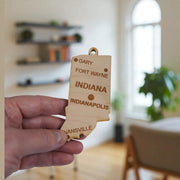 Ornament - CUSTOM - Indiana State with Cities