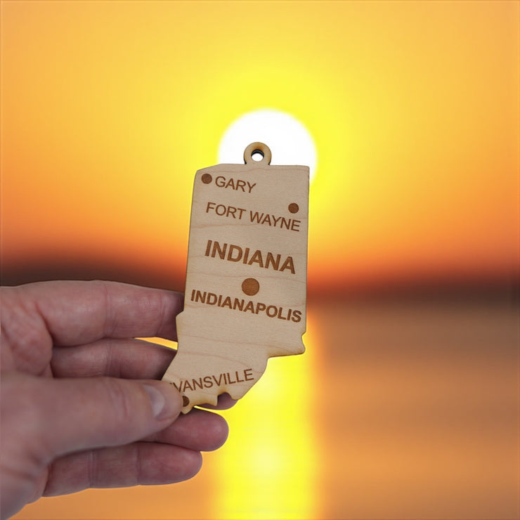 Ornament - CUSTOM - Indiana State with Cities
