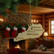 Ornament - CUSTOM - Kentucky State with Cities