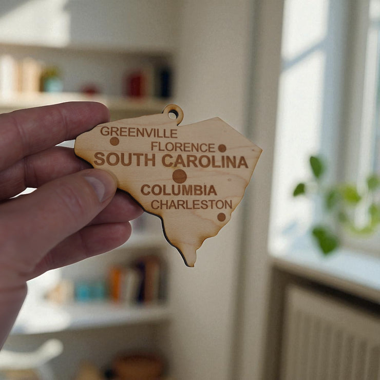 Ornament - CUSTOM - South Carolina State with Cities