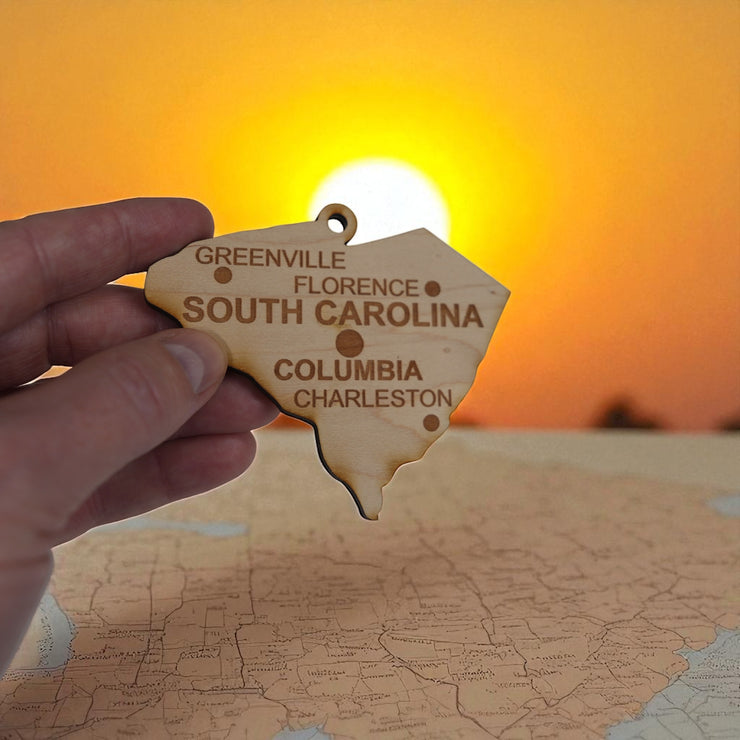Ornament - CUSTOM - South Carolina State with Cities