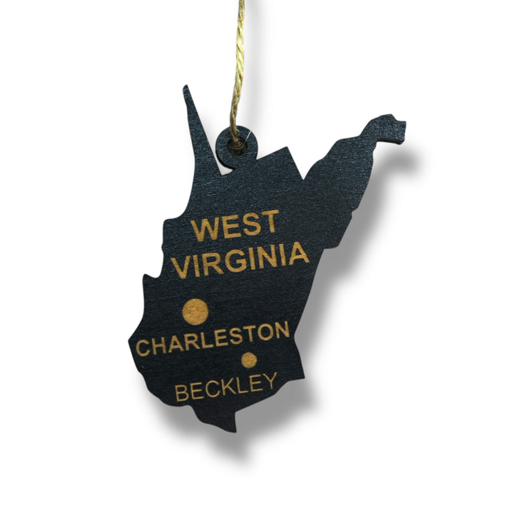 Ornament - CUSTOM - West Virginia State with Cities
