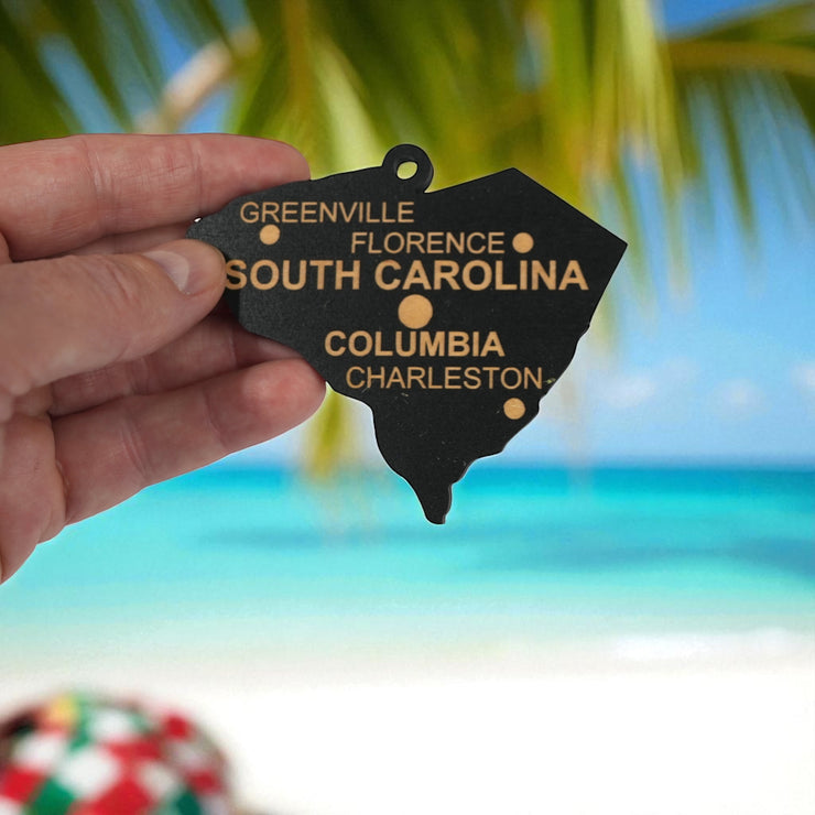 Ornament - CUSTOM - South Carolina State with Cities