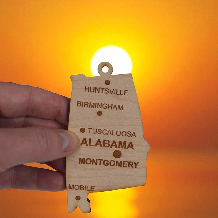 Ornament - CUSTOM - Alabama State with Cities
