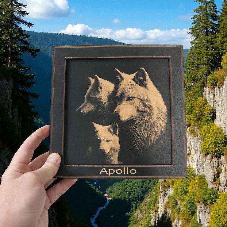 Framed Art - PERSONALIZED - CUSTOM - Wolf Family