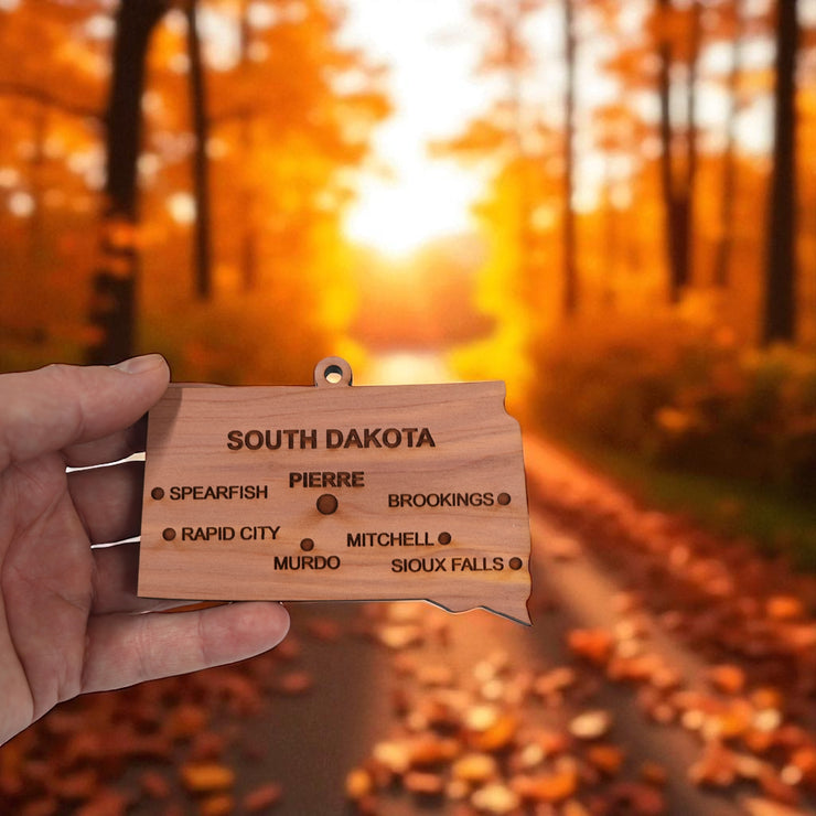 Ornament - CUSTOM - South Dakota State with Cities