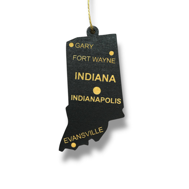 Ornament - CUSTOM - Indiana State with Cities