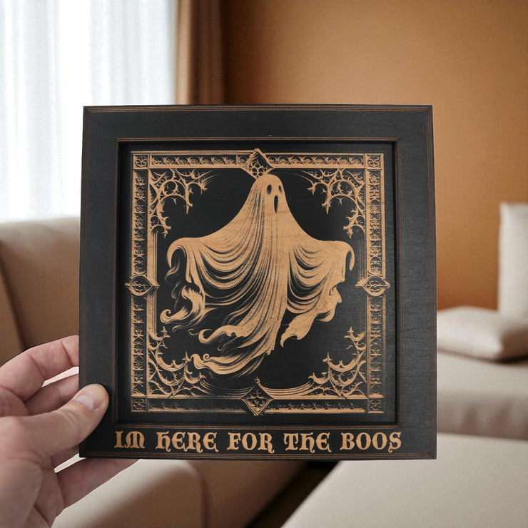 Framed Art - CUSTOM - Im Here for the Boos - Halloween